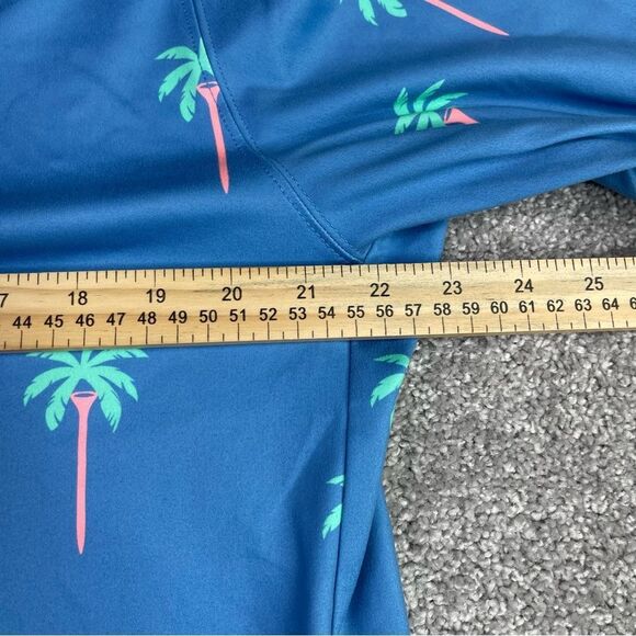 Chubbies Pullover Men’s L Blue 1/4 Zip Long Sleeve Pockets Golf Palm Tree - Picture 10 of 12
